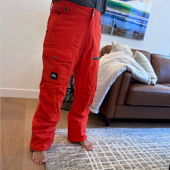 Quicksilver Red Ski Snowboard Pants - Picture 2 of 4